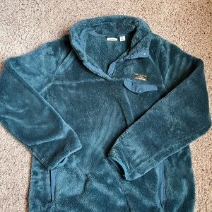 L.L. Bean Teal Plush Snap-Button Fleece Pullover M